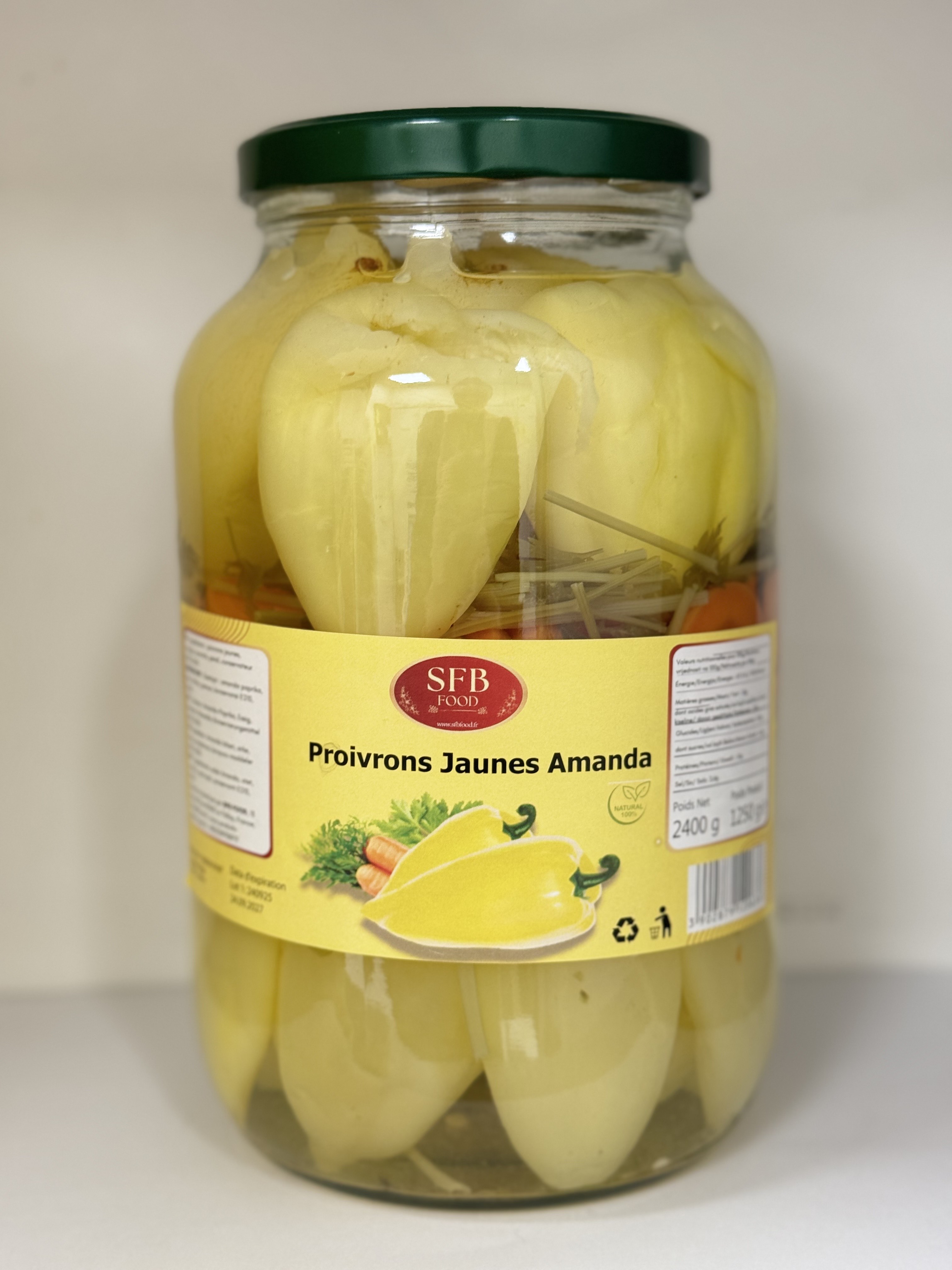 Poivrons filets jaunes 2.5Kg SFB FOOD